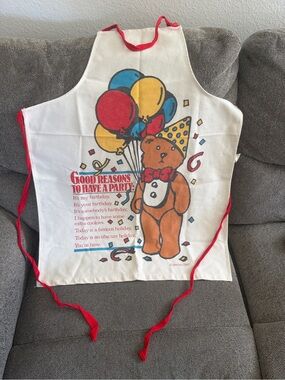 Vintage 1984 Bear Party Apron Bilosky Funny Novelty Kitchen Apron